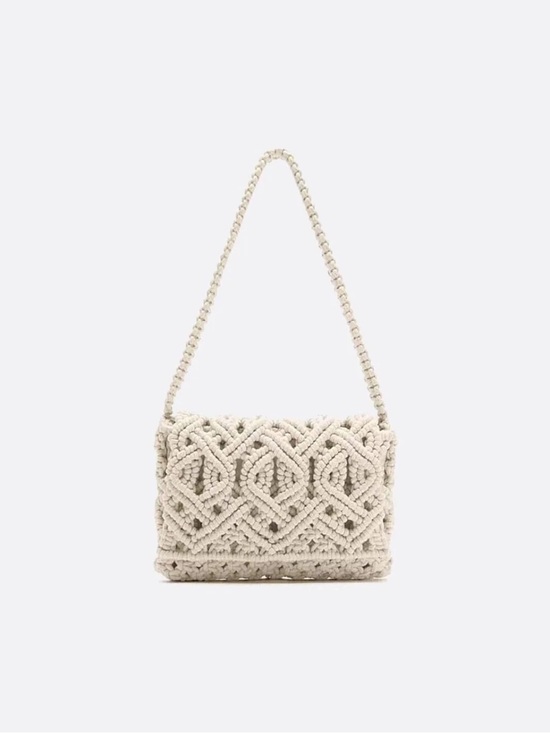 Zara Handbags - NWT Zara Cream Macramé Shoulder purse